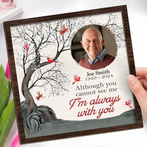 Custom Photo My Heart Is Forever Entwined With Yours - Memorial Personalized Custom 2-Layered Wooden Plaque With Stand - Sympathy Gift For Family Members