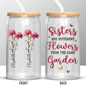 If Sisters Were Flowers, I Would Pick You - Bestie Personalized Custom Glass Cup, Iced Coffee Cup - Gift For Best Friends, BFF, Sisters