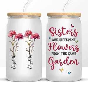 If Sisters Were Flowers, I Would Pick You - Bestie Personalized Custom Glass Cup, Iced Coffee Cup - Gift For Best Friends, BFF, Sisters