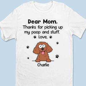 Thanks For Picking Up My Poop & Stuff - Dog Personalized Custom Racer Back Tank Top, T-Shirt - Summer Vacation Gift For Pet Owners, Pet Lovers