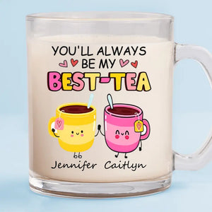 I Love My Crazy Best Friends - Bestie Personalized Custom Glass Mug - Gift For Best Friends, BFF, Sisters