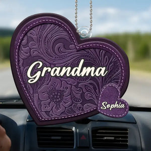 Happiness Is Being A Grandma - Family Personalized Custom Car Ornament - Acrylic Custom Shaped - Gift For Mom, Grandma