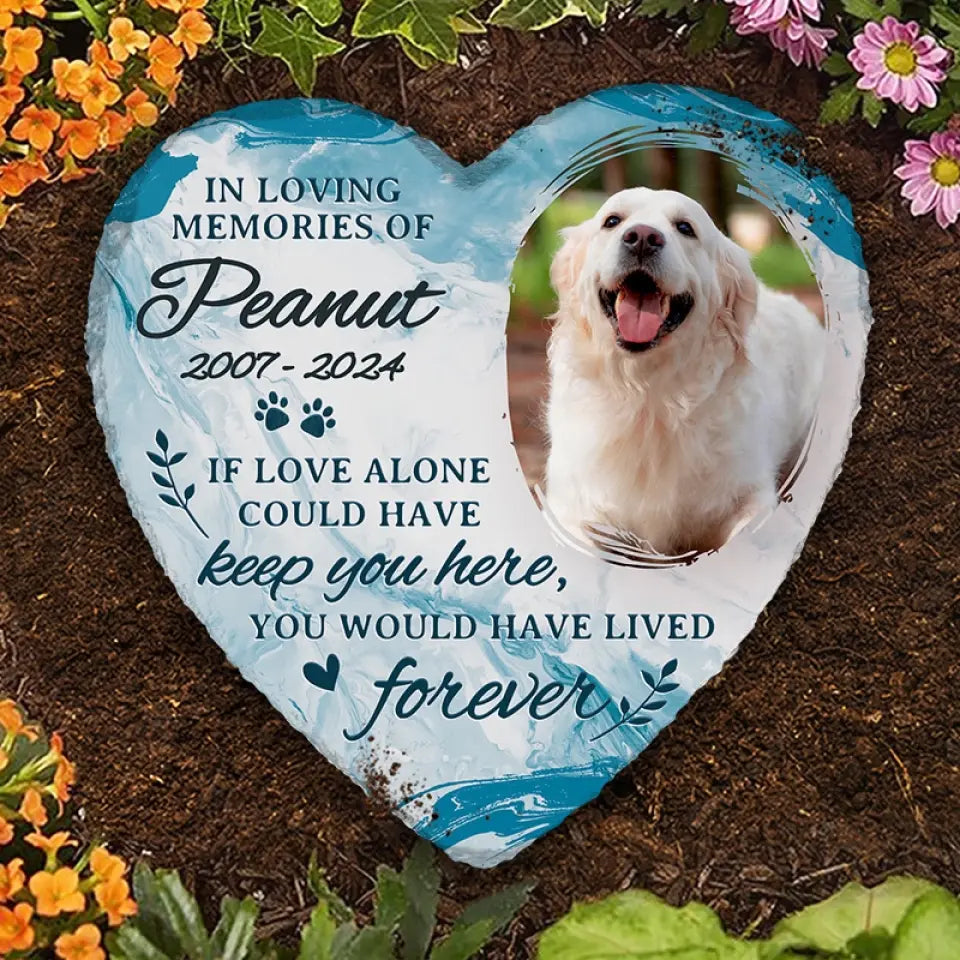 Custom Photo Forever In My Heart - Memorial Personalized Custom Heart Shaped Memorial Stone - Sympathy Gift For Pet Owners, Pet Lovers