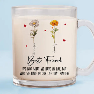 We Promise You Won't Have To Face Them Alone - Bestie Personalized Custom Glass Mug - Gift For Best Friends, BFF, Sisters