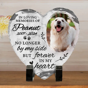 Custom Photo You Leave Pawprints In Our Hearts - Memorial Personalized Custom Heart Shaped Memorial Stone - Sympathy Gift For Pet Owners, Pet Lovers