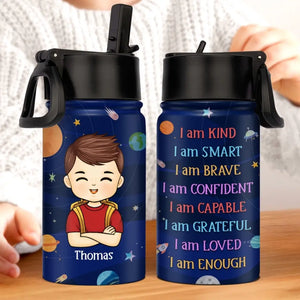 I Am Enough - Personalized Custom Kid Water Bottle - Back To School Gift For Kid, Grandkid