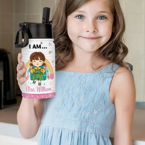 God Says I Am Enough - Personalized Custom Kid Water Bottle - Back To School Gift For Kid, Grandkid