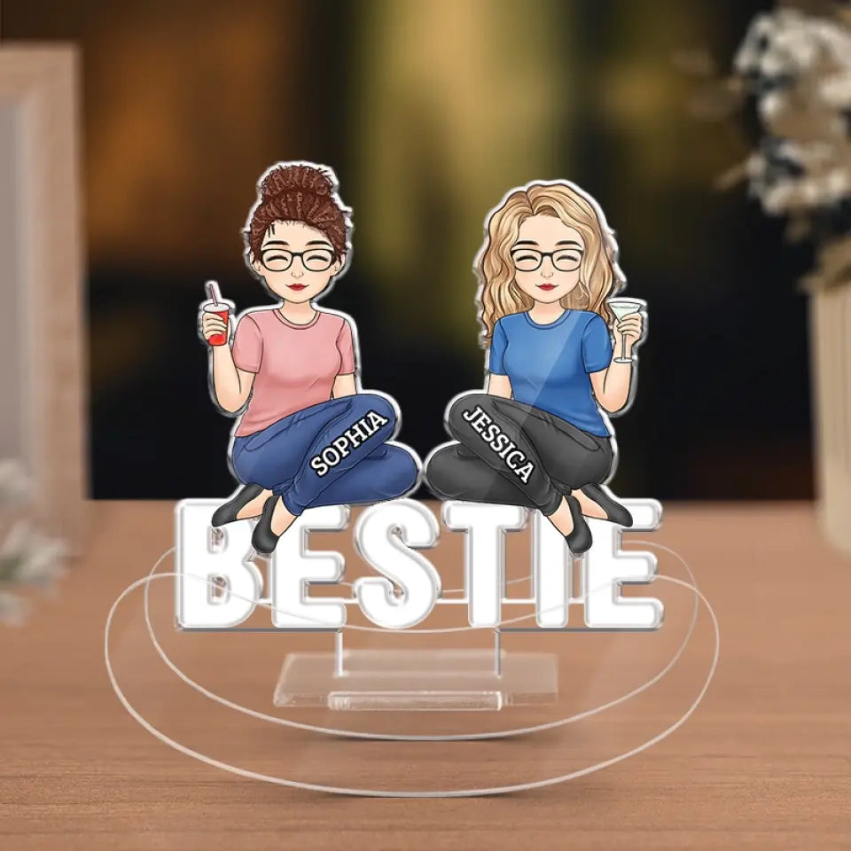 Friends Forever - Bestie Personalized Custom Acrylic Shaking Stand - Gift For Best Friends, BFF, Sisters