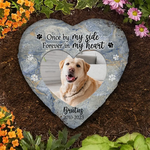 Custom Photo Best Friends Are Never Forgotten - Memorial Personalized Custom Heart Shaped Memorial Stone - Sympathy Gift For Pet Owners, Pet Lovers