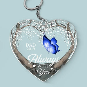 Time Passes, Love Remains - Memorial Personalized Custom Shaped Acrylic Keychain - Sympathy Gift For Family Members