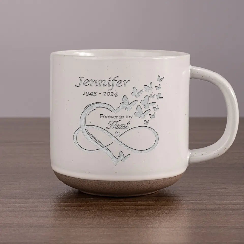 The Years May Pass, But Still, You Stay - Memorial Personalized Custom Pottery Mug - Sympathy Gift For Family Members