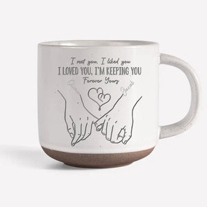 Your Smile Makes Me Smile - Couple Personalized Custom Pottery Mug - Gift For Husband Wife, Anniversary