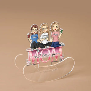 The Infinite Love Between Mom And Daughters - Family Personalized Custom Acrylic Shaking Stand - Gift For Mom, Grandma