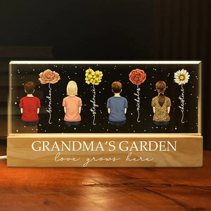 A Garden Of Love Grows In A Grandmother's Heart - Family Personalized Custom Acrylic Letters 3D LED Night Light - Gift For Mom, Grandma