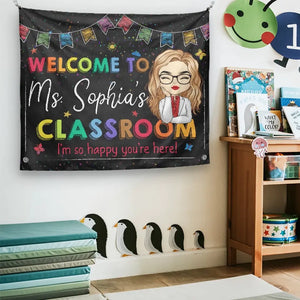 Welcom To My Classroom - Teacher Personalized Custom Tapestry - Gift For Teacher