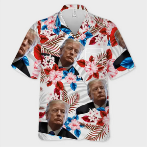 Custom Photo I Belong To Anti-Trump Social Club - America US Elections Unisex Tropical Hawaiian Aloha Shirt, Summer Vacation Gift