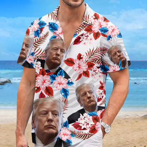 Custom Photo I Belong To Anti-Trump Social Club - America US Elections Unisex Tropical Hawaiian Aloha Shirt, Summer Vacation Gift