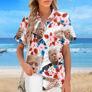 Custom Photo I Belong To Anti-Trump Social Club - America US Elections Unisex Tropical Hawaiian Aloha Shirt, Summer Vacation Gift