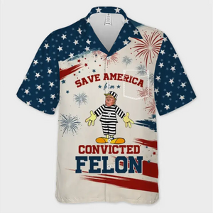 Save America From The Convicted Felon, Anti-Trump - America US Elections Unisex Tropical Hawaiian Aloha Shirt, Summer Vacation Gift