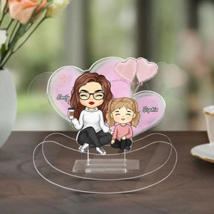 Children Complete The Circle Of Love - Family Personalized Custom Acrylic Shaking Stand - Gift For Mom, Grandma