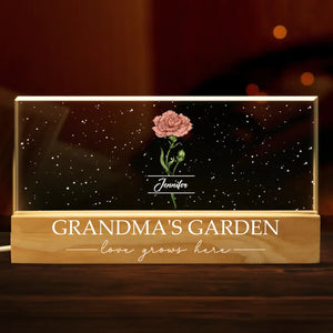 A Garden Of Love Grows In A Grandmother's Heart - Family Personalized Custom Acrylic Letters 3D LED Night Light - Gift For Mom, Grandma