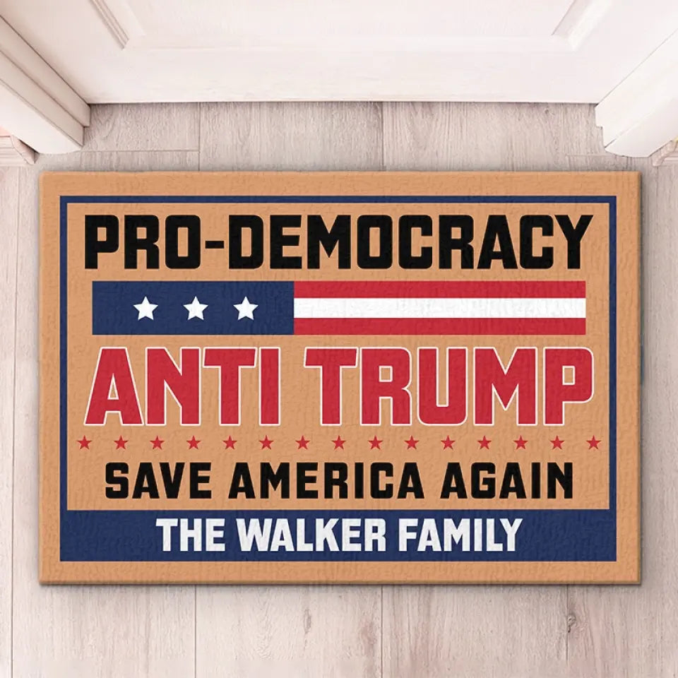 Pro-Democracy, Anti Trump - America US Elections Home Decor Decorative Mat