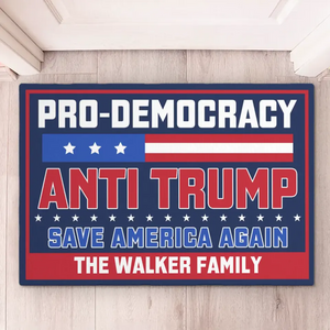 Pro-Democracy, Anti Trump - America US Elections Home Decor Decorative Mat