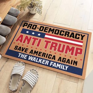 Pro-Democracy, Anti Trump - America US Elections Home Decor Decorative Mat