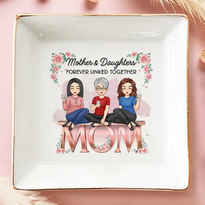 A Mother's Treasure Is Her Daughter - Family Personalized Custom Jewelry Dish - Gift For Mom, Daughter