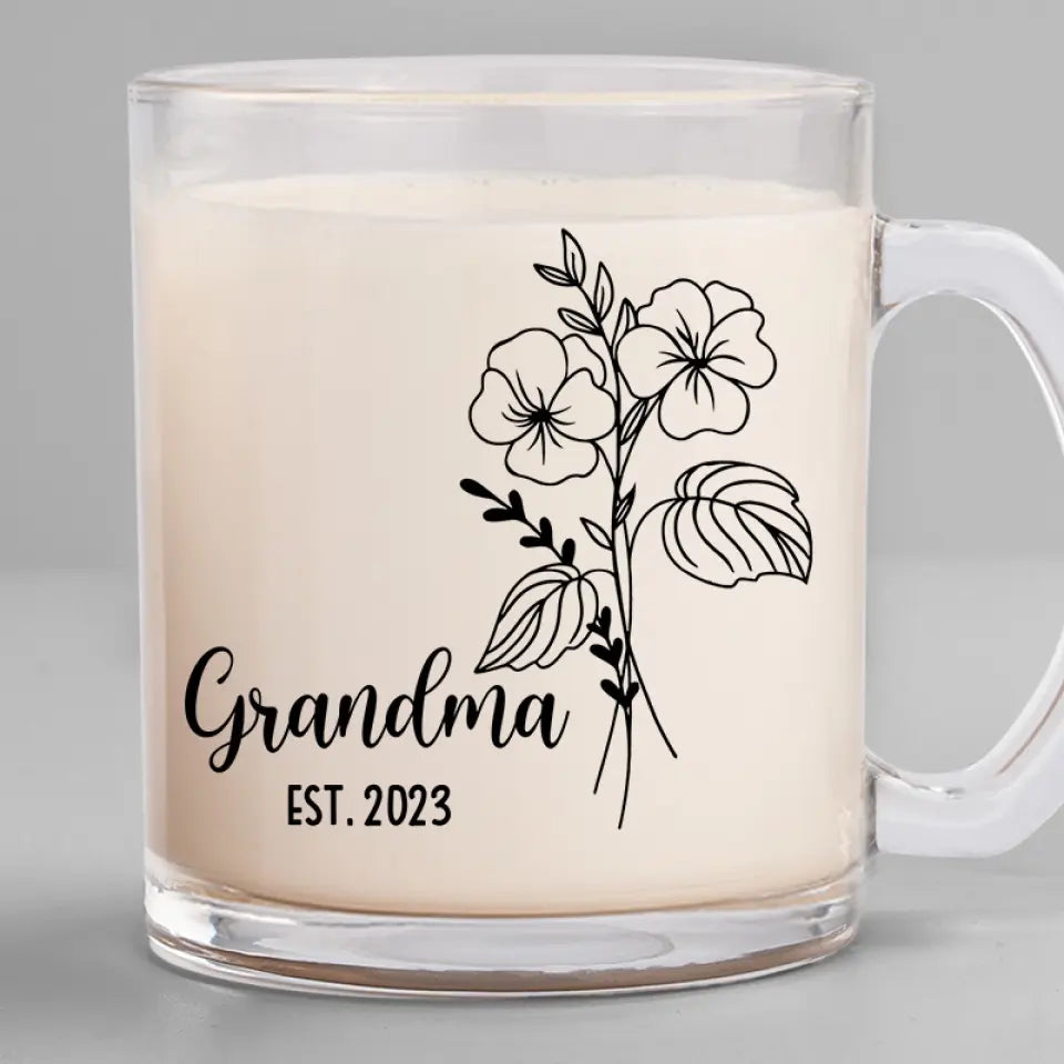 A Grandma Is Warm Hugs And Sweet Memories - Family Personalized Custom Glass Mug - Gift For Mom, Grandma