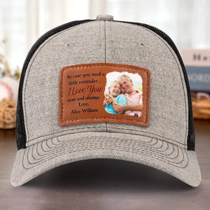 Custom Photo I Love You Now And Always - Couple Personalized Custom Leather Patch Hat - Gift For Husband Wife, Anniversary