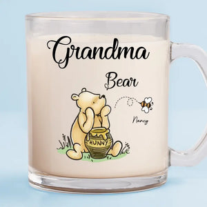 Grandma To Bee - Family Personalized Custom Glass Mug - Gift For Mom, Grandma