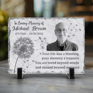 Custom Photo We Carry You With Us Always - Memorial Personalized Custom Rectangle Shaped Stone With Stand - Sympathy Gift For Family Members