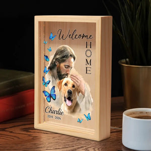 Custom Photo God, Be A Guiding Light For My Family - Memorial Personalized Custom Frame Light Box - Sympathy Gift For Family Members, Pet Owners, Pet Lover