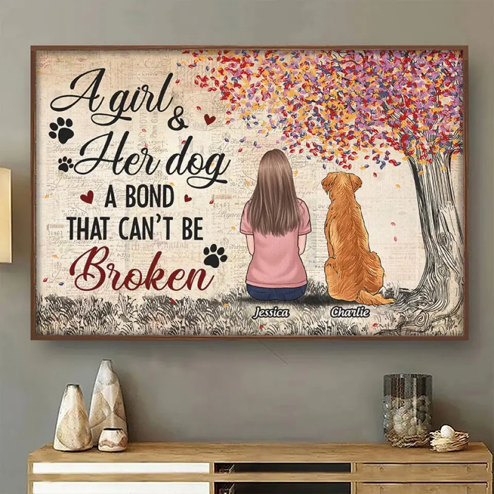 A Bond That Can't Be Broken - Memorial Personalized Custom Horizontal Poster - Sympathy Gift For Pet Owners, Pet Lovers