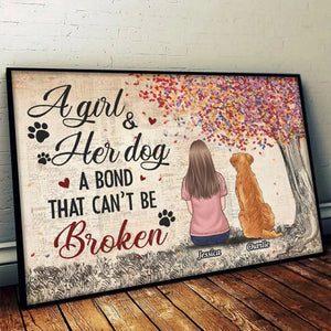 A Bond That Can't Be Broken - Memorial Personalized Custom Horizontal Poster - Sympathy Gift For Pet Owners, Pet Lovers