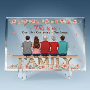 Where Life Begins And Love Never Ends - Family Personalized Custom Rectangle Shaped Acrylic Plaque - Gift For Family Members