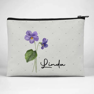 Every Flower Blooms In Its Own Time - Bestie Personalized Custom Cosmetic Bag - Wedding Gift, Bridesmaid Gift For Best Friends, BFF, Sisters