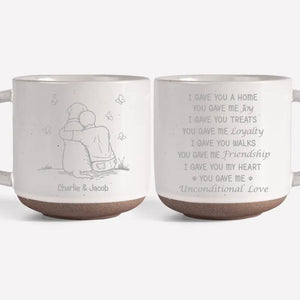 You Gave Me Unconditional Love - Memorial Personalized Custom Pottery Mug - Sympathy Gift For Pet Owners, Pet Lovers