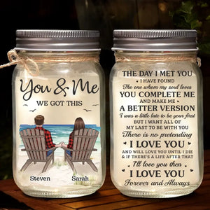 I Have Found The One Whom My Soul Loves - Couple Personalized Custom Mason Jar Light - Gift For Couple, Husband Wife, Anniversary