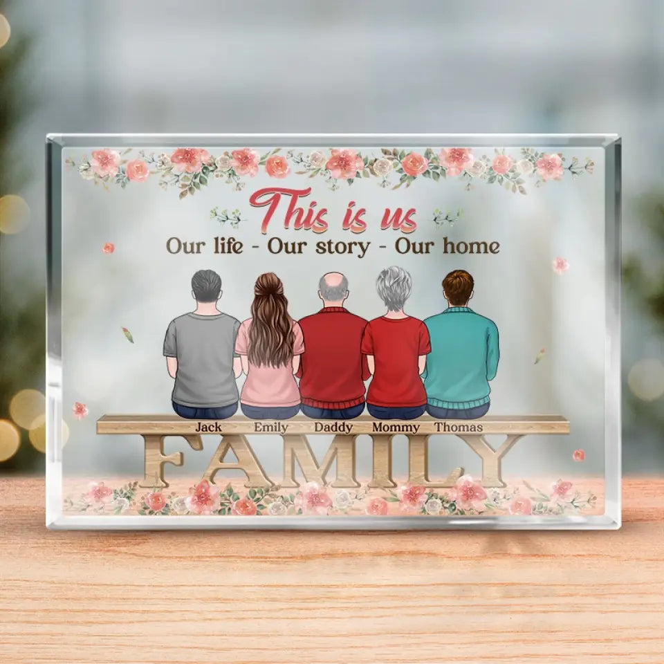 Where Life Begins And Love Never Ends - Family Personalized Custom Rectangle Shaped Acrylic Plaque - Gift For Family Members