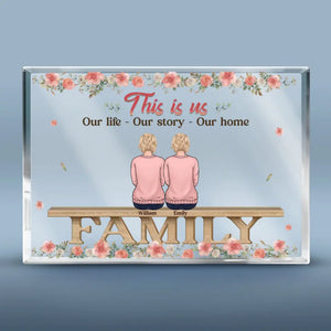 Where Life Begins And Love Never Ends - Family Personalized Custom Rectangle Shaped Acrylic Plaque - Gift For Family Members