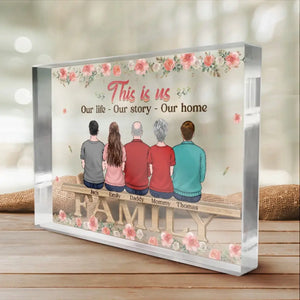 Where Life Begins And Love Never Ends - Family Personalized Custom Rectangle Shaped Acrylic Plaque - Gift For Family Members