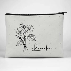 Flowers Are Love’s Truest Language - Bestie Personalized Custom Cosmetic Bag - Wedding Gift, Bridesmaid Gift For Best Friends, BFF, Sisters