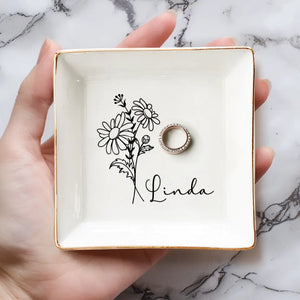 A Flower Blossoms For Its Own Joy - Bestie Personalized Custom Jewelry Dish - Gift For Best Friends, BFF, Sisters