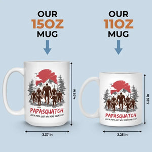 When The Moon Shines, Bigfoot Papa Rises - Family Personalized Custom Mug - Gift For Dad, Grandpa