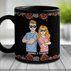 We Fight, But We Can't Live Without Each Other - Family Personalized Custom Black Mug - Gift For Family Members, Siblings, Brothers, Sisters