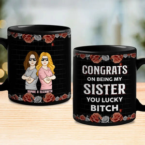 We Fight, But We Can't Live Without Each Other - Family Personalized Custom Black Mug - Gift For Family Members, Siblings, Brothers, Sisters