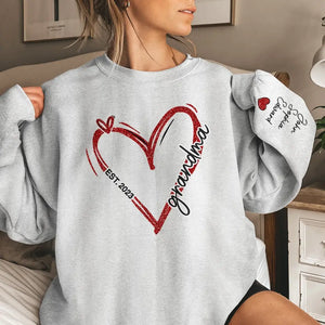 Grandma Vibes Only - Family Personalized Custom Unisex Sweatshirt With Design On Sleeve - Gift For Mom, Grandma