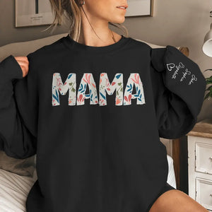 Home Is Wherever Grandma Is - Family Personalized Custom Unisex Sweatshirt With Design On Sleeve - Gift For Mom, Grandma